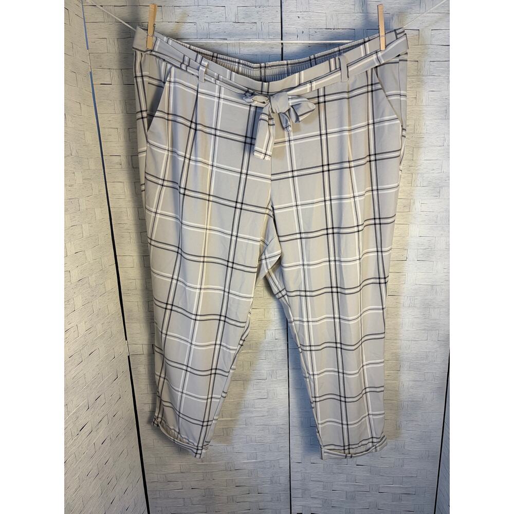 Torrid women’s trousers matching belt pockets plaid tartan‎ office plus size ￼